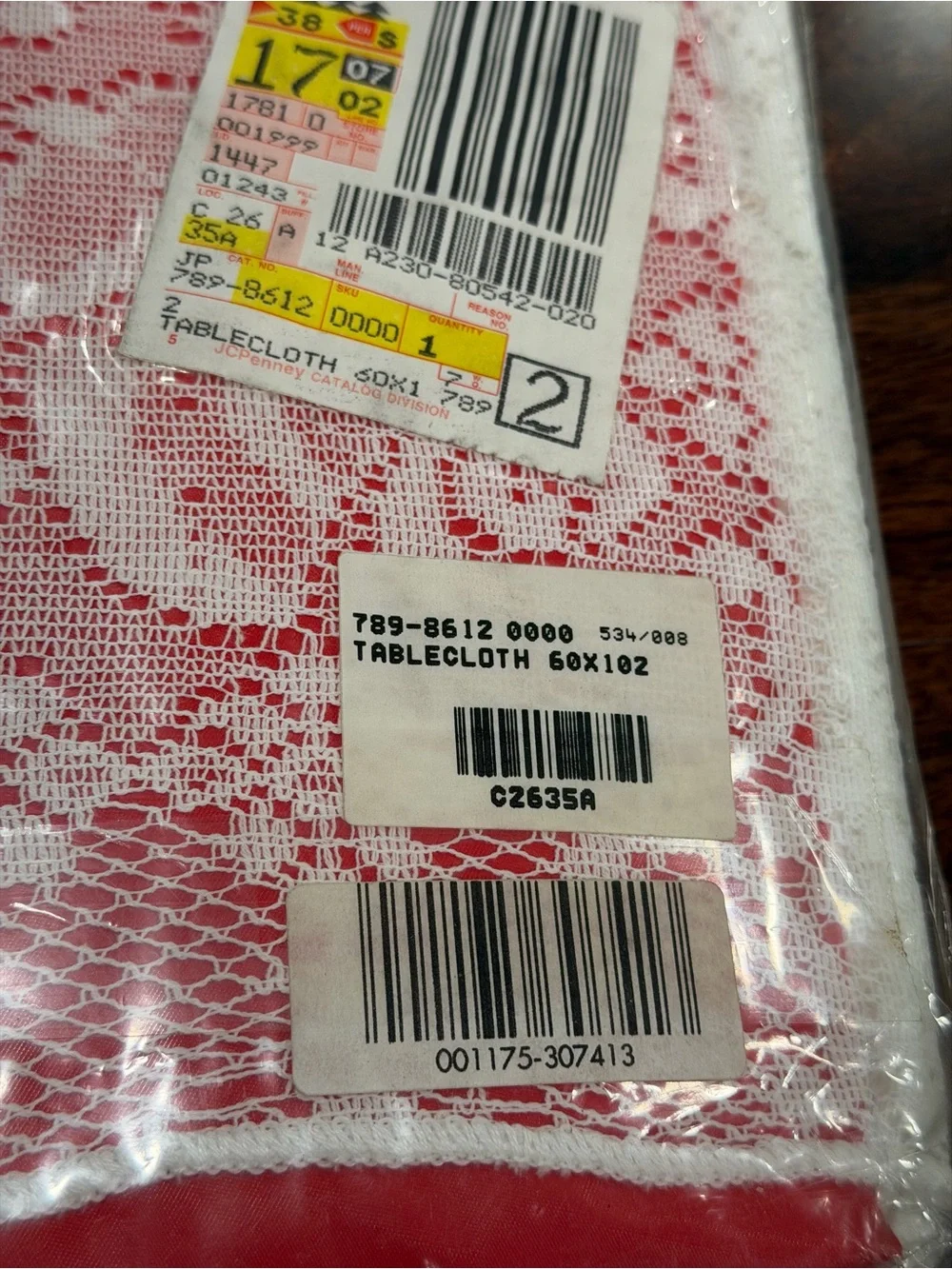 🆕NOS Quaker Lace Co vintage Yuletide Fantasy cotton blend tablecloth 102”x60”